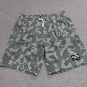 G-Star Shorts XL Green Camo Camouflage 10" Sweatshorts